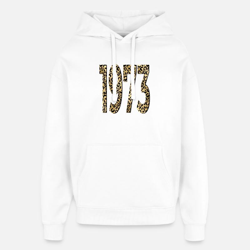 Anniversaire 1973 Imprimé léopard - Sweat à capuche unisexe Stanley/Stella Oversized - blanc