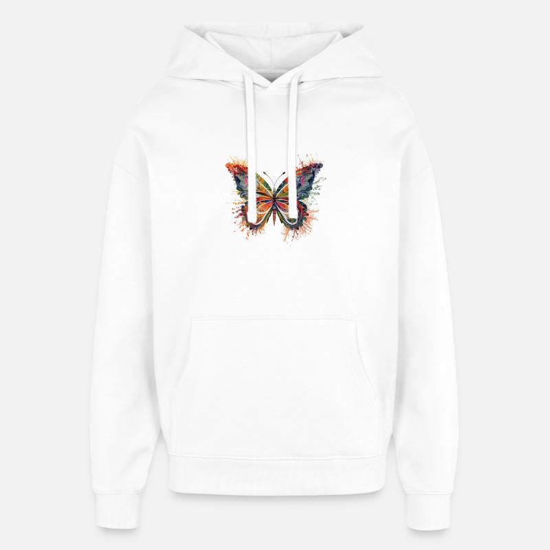 Papillon - Sweat à capuche unisexe Stanley/Stella Oversized - blanc