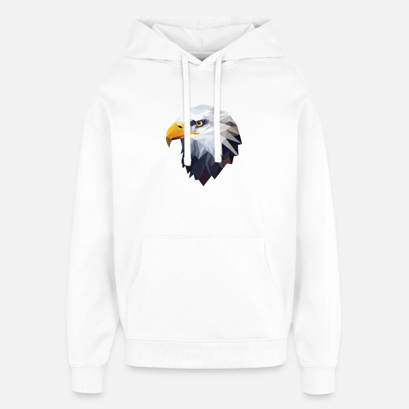 Stylized, geometric eagle - Oversized Unisex Hoodie by Stanley/Stella - white