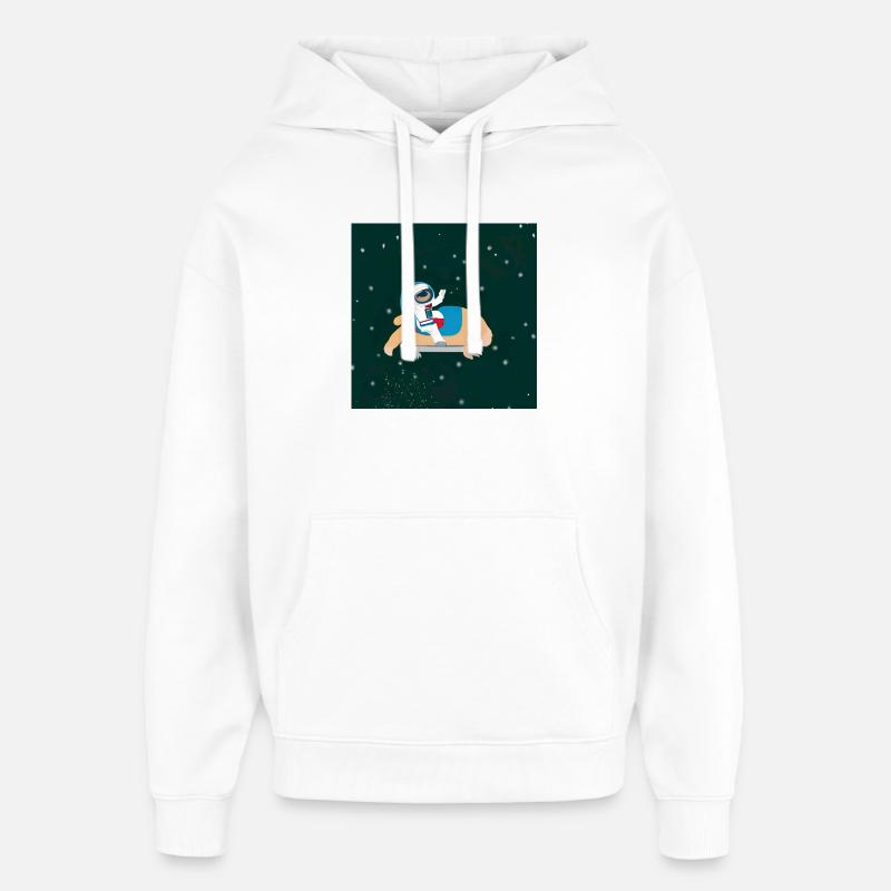 Astronaute sur un capybara spatial - Sweat à capuche unisexe Stanley/Stella Oversized - blanc