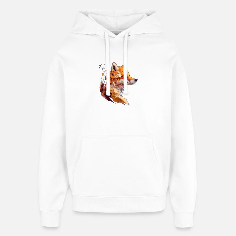 Polygon Fox Design, Pretty Fox - Sweat à capuche unisexe Stanley/Stella Oversized - blanc