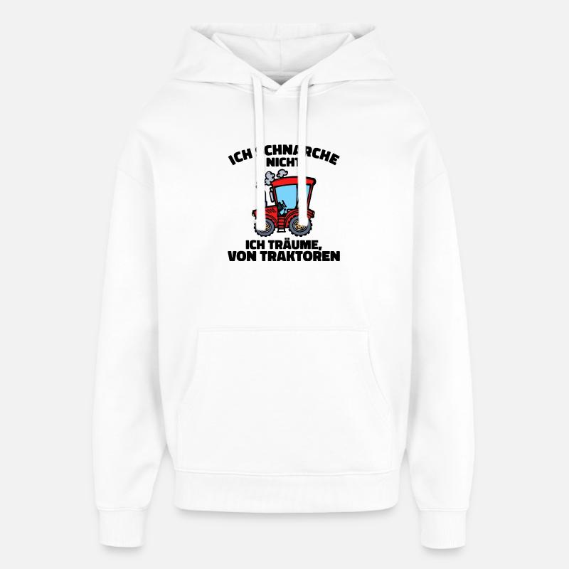 Traktor Statement Fahrzeug Ackerbau Biobauer - Oversized Unisex Hoodie von Stanley/Stella - Weiß