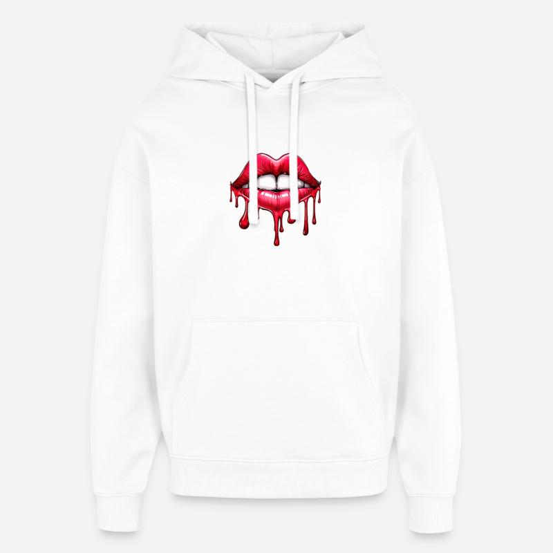 Lèvres - Sweat à capuche unisexe Stanley/Stella Oversized - blanc