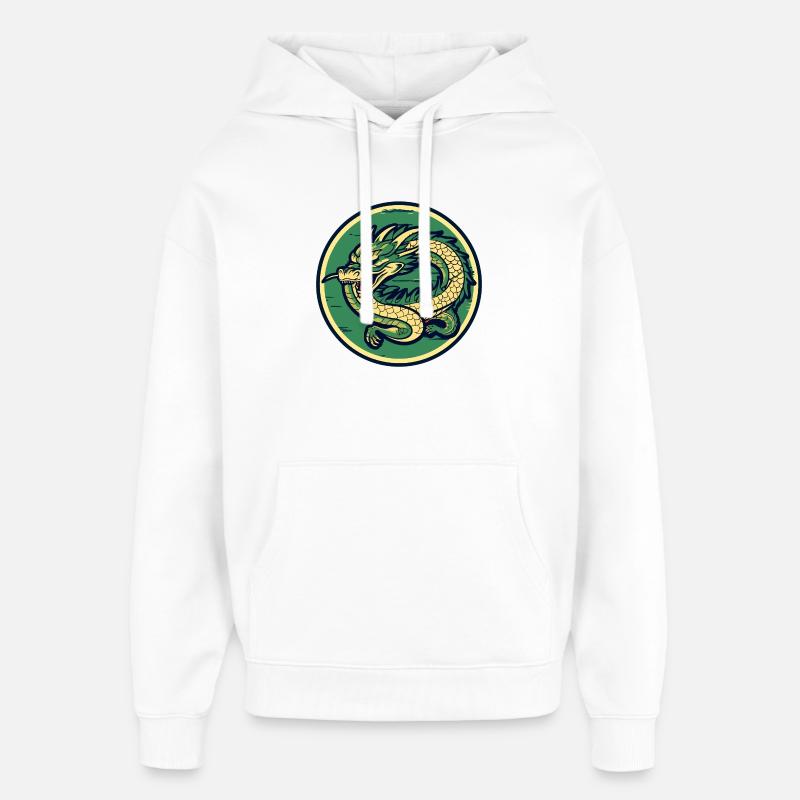 Dragon Crest Circle Patch - Oversized Unisex Hoodie von Stanley/Stella - Weiß