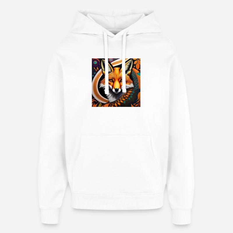 Fuchs - Oversized Unisex Hoodie von Stanley/Stella - Weiß