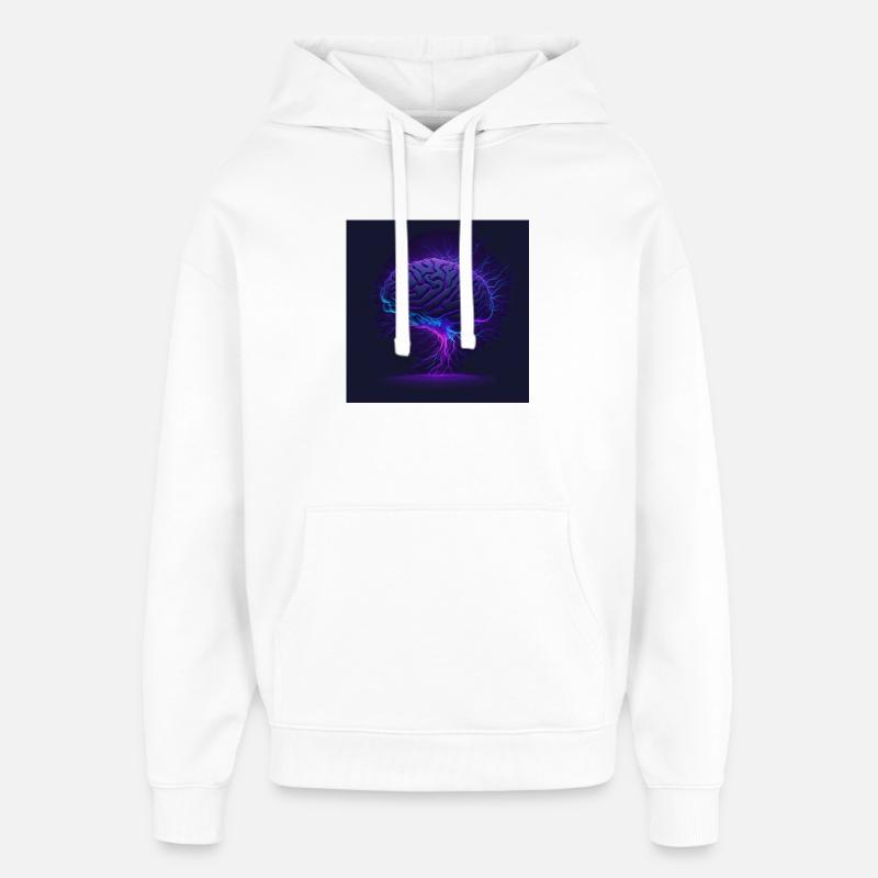 Cerveau - Sweat à capuche unisexe Stanley/Stella Oversized - blanc