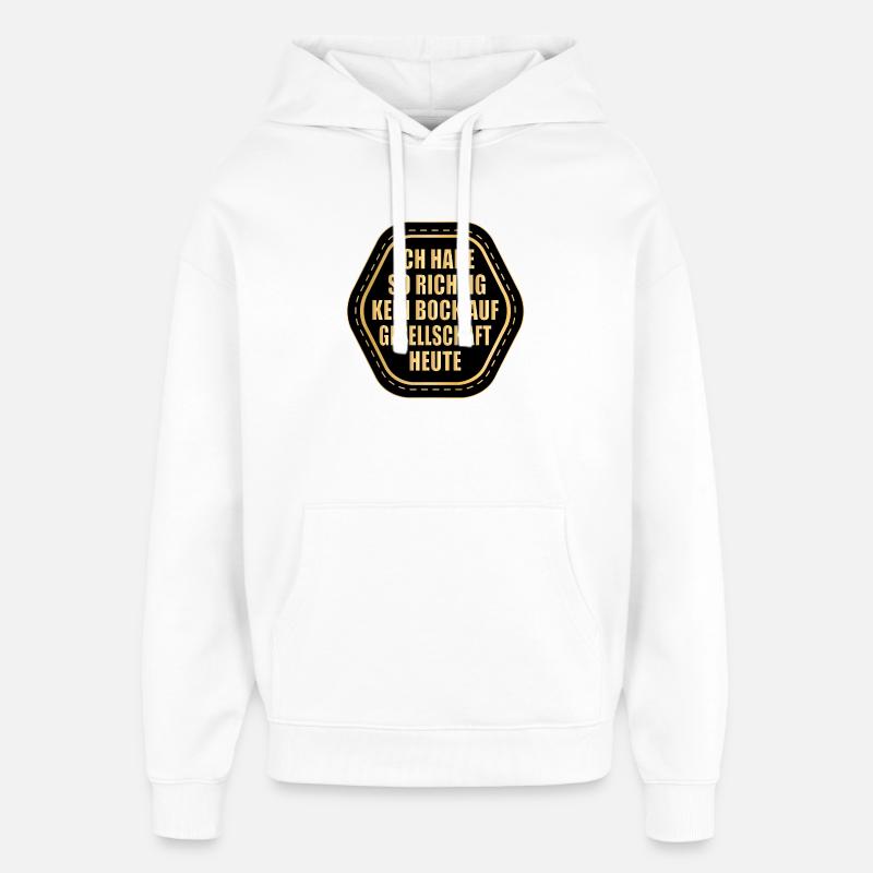 KEIN BOCK AUF GESELLSCHAFT HEUTE - Oversized Unisex Hoodie von Stanley/Stella - Weiß