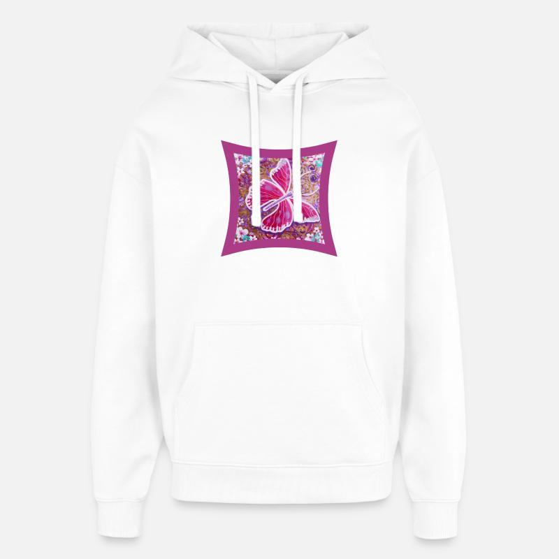 Papillon de légèreté - Sonja Ariel - Sweat à capuche unisexe Stanley/Stella Oversized - blanc