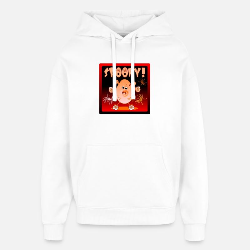 JOYEUX PORCELETS ARAIGNÉES D’HALLOWEEN - Sweat à capuche unisexe Stanley/Stella Oversized - blanc