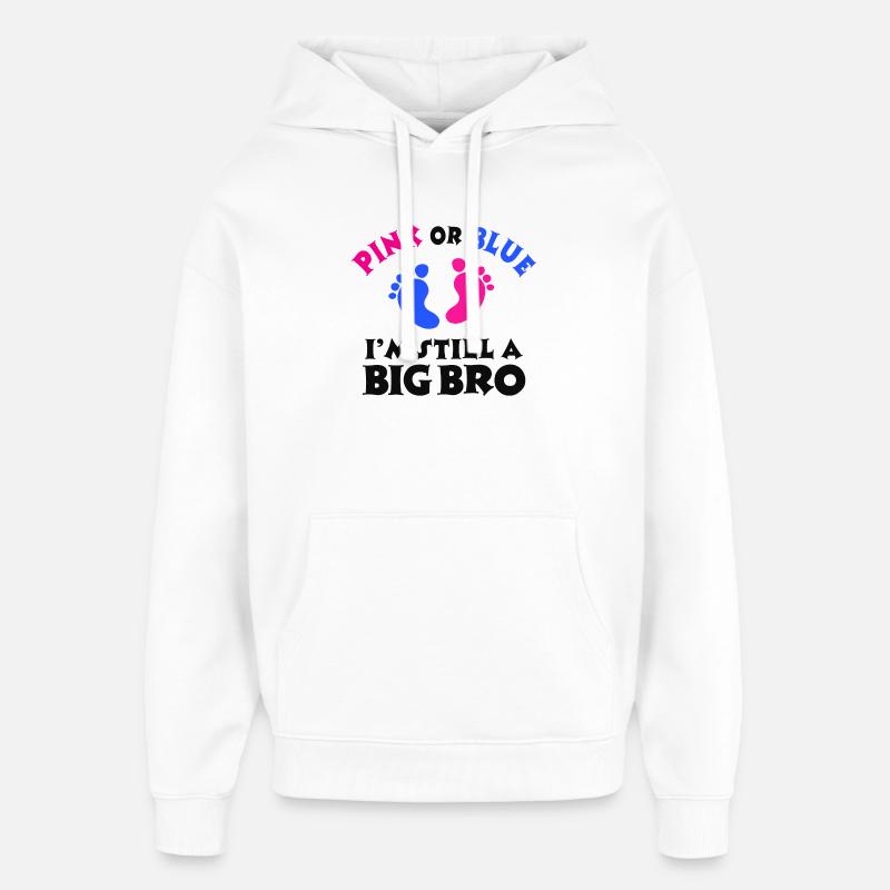 Fier grand frère frère Déclaration d’amour - Sweat à capuche unisexe Stanley/Stella Oversized - blanc