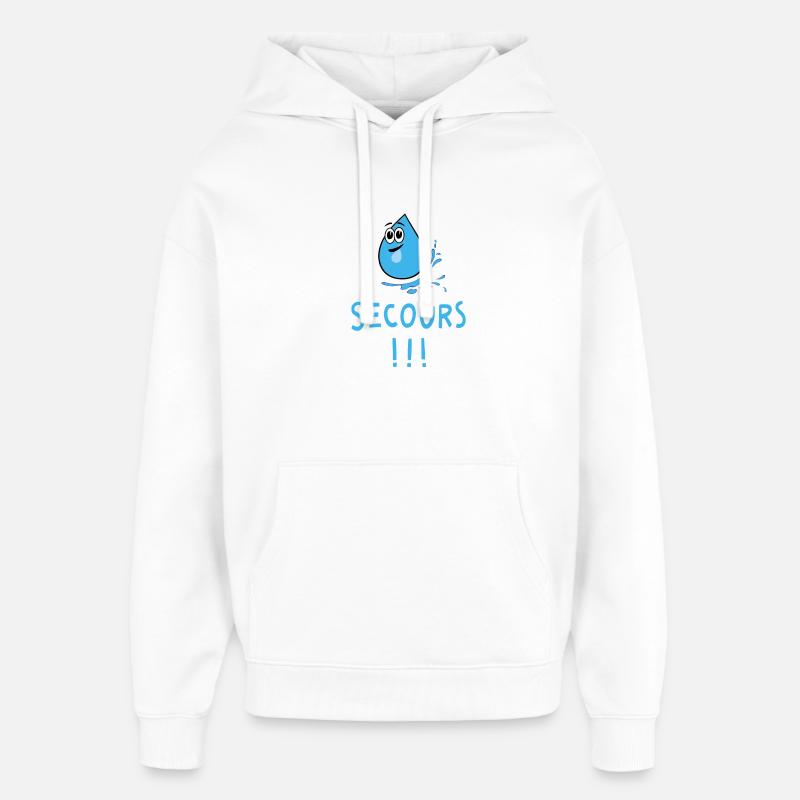 Eau secours - Sweat à capuche unisexe Stanley/Stella Oversized - blanc