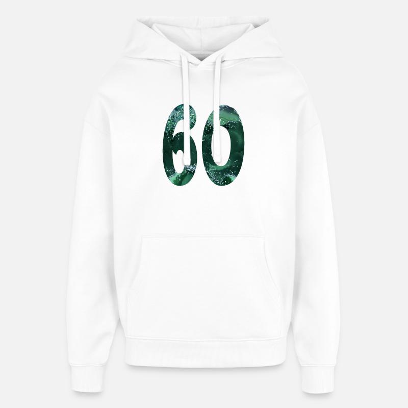 Numéro 60 - 60e anniversaire - Sweat à capuche unisexe Stanley/Stella Oversized - blanc
