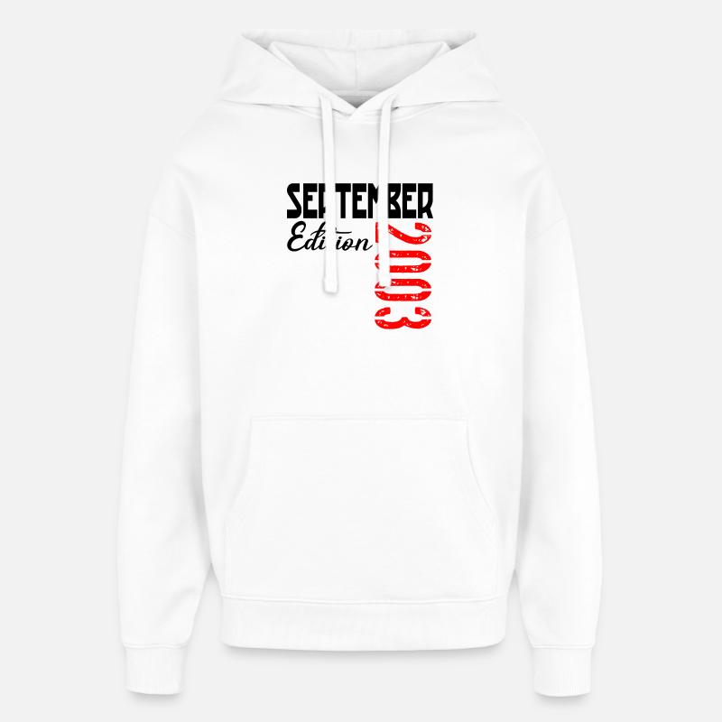 23e anniversaire septembre 2003 - Sweat à capuche unisexe Stanley/Stella Oversized - blanc