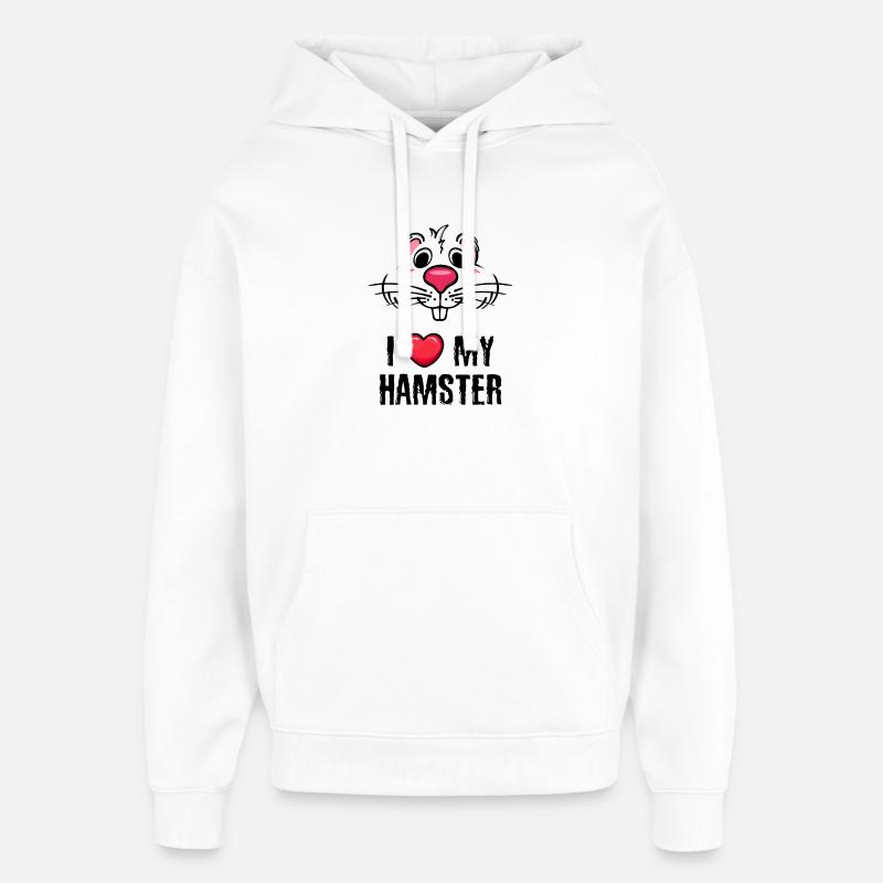 Hamster Heart Pets Statement Animal préféré - Sweat à capuche unisexe Stanley/Stella Oversized - blanc