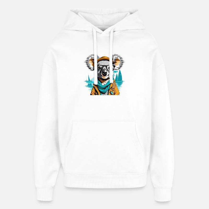 Expeditions-Koala am Meer - Illustration - Oversized Unisex Hoodie von Stanley/Stella - Weiß