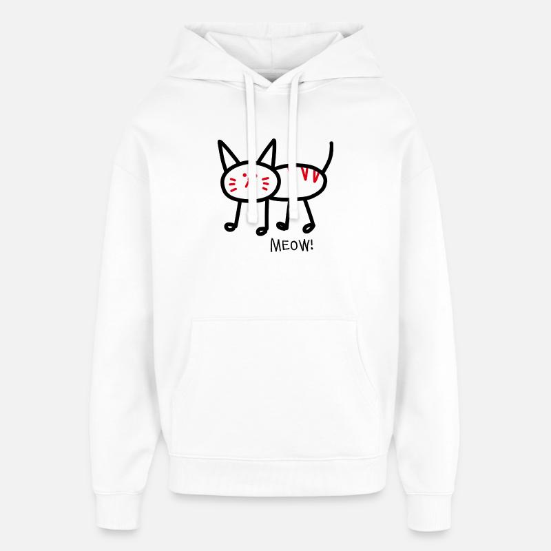 Miaou! blanc - Sweat à capuche unisexe Stanley/Stella Oversized - blanc