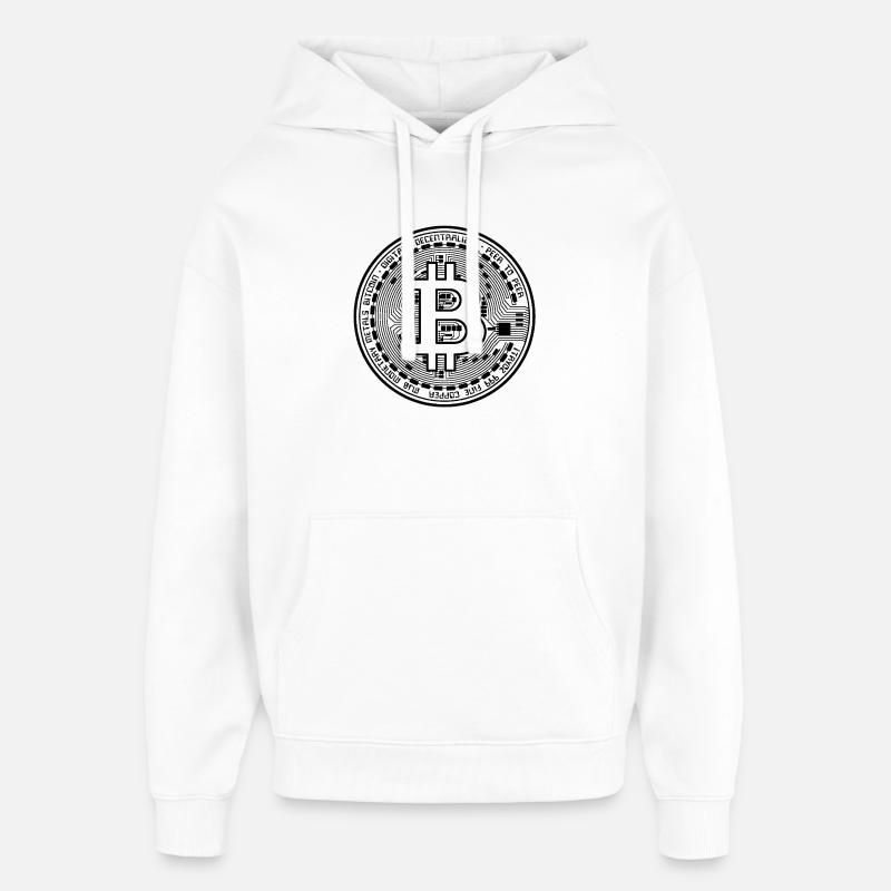 BTC Bitcoin Logo - Oversized Unisex Hoodie von Stanley/Stella - Weiß