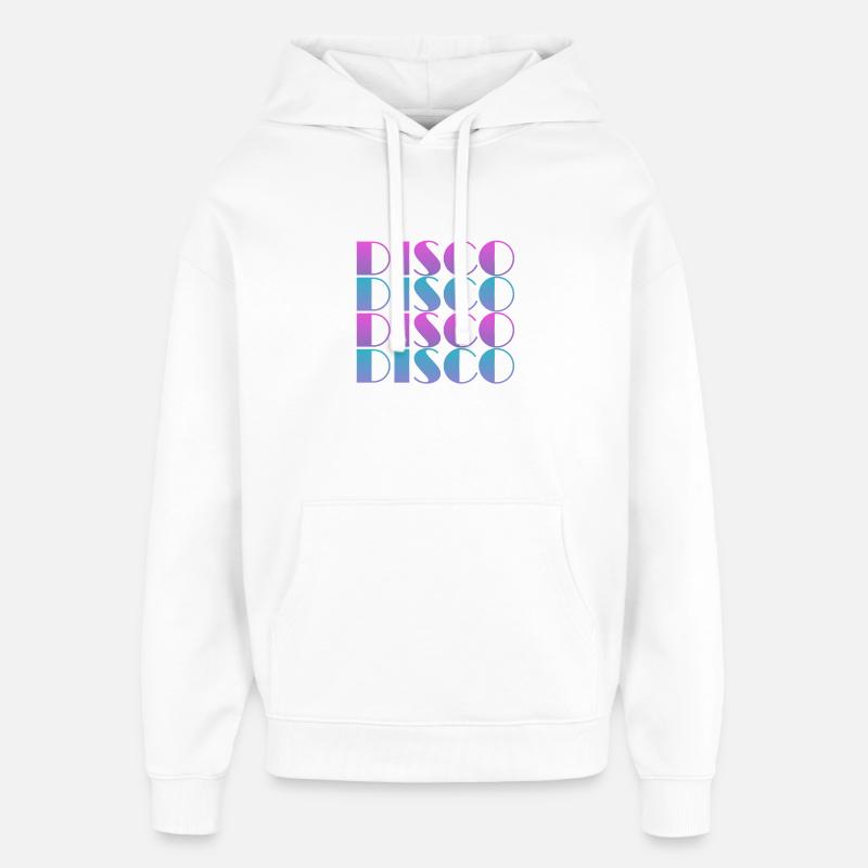 Lebendiges Disco-Textmuster-Design - Oversized Unisex Hoodie von Stanley/Stella - Weiß