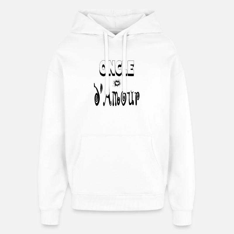 Oncle Amour Cœur Tonton - Sweat à capuche unisexe Stanley/Stella Oversized - blanc