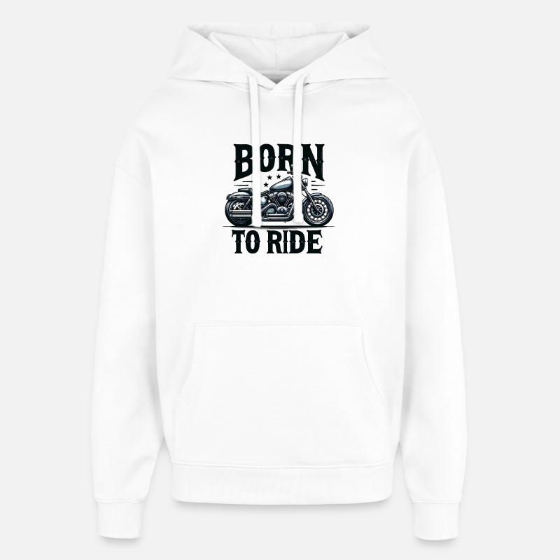 Né pour rouler - Sweat à capuche unisexe Stanley/Stella Oversized - blanc