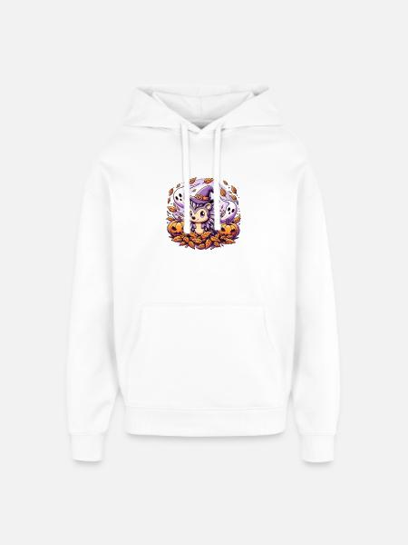 Hedgehog Halloween Ghosts - Oversized Unisex Hoodie by Stanley/Stella - white