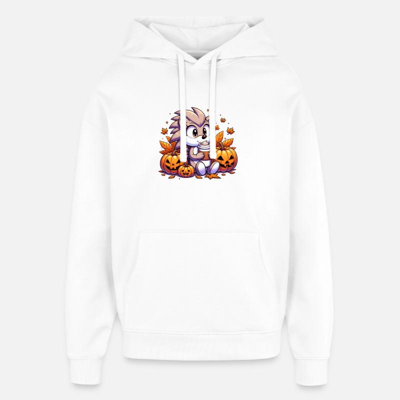 Igel trinkt Halloween - Oversized Unisex Hoodie von Stanley/Stella - Weiß