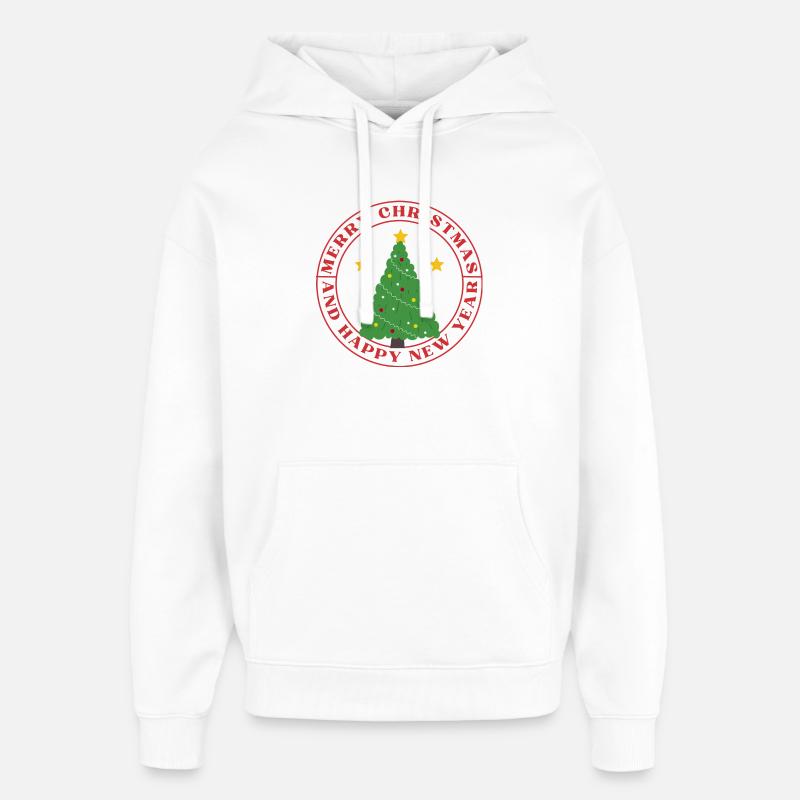 Arbre de Noël Circulaire Festif - Sweat à capuche unisexe Stanley/Stella Oversized - blanc