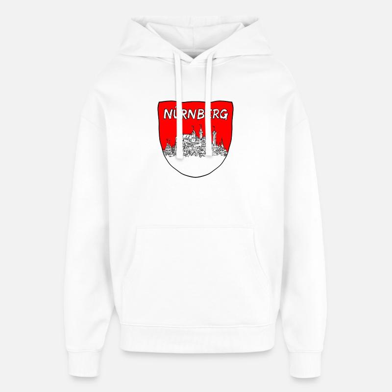 Armoiries de Nuremberg Silhouette - Sweat à capuche unisexe Stanley/Stella Oversized - blanc