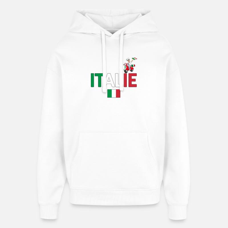 Italie - Sweat à capuche unisexe Stanley/Stella Oversized - blanc