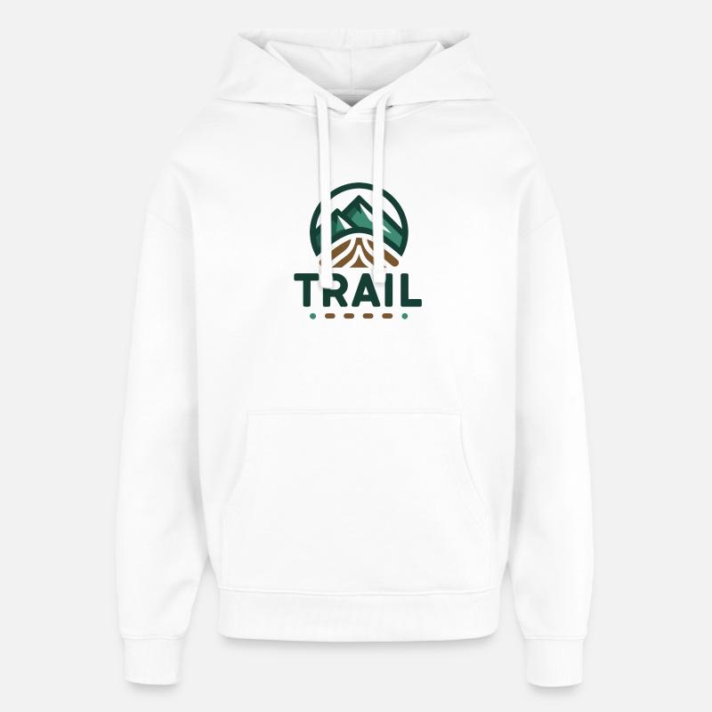 Trail Run – Cadeau Randonnée Trail - Sweat à capuche unisexe Stanley/Stella Oversized - blanc