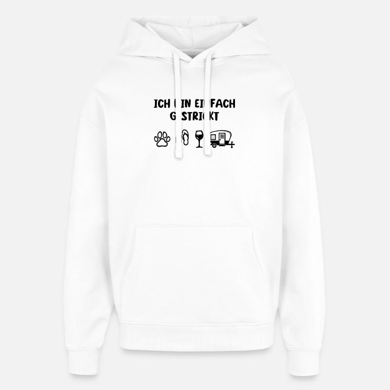 Relaxen Wanderer Camping Statement Wohnwagen - Oversized Unisex Hoodie von Stanley/Stella - Weiß