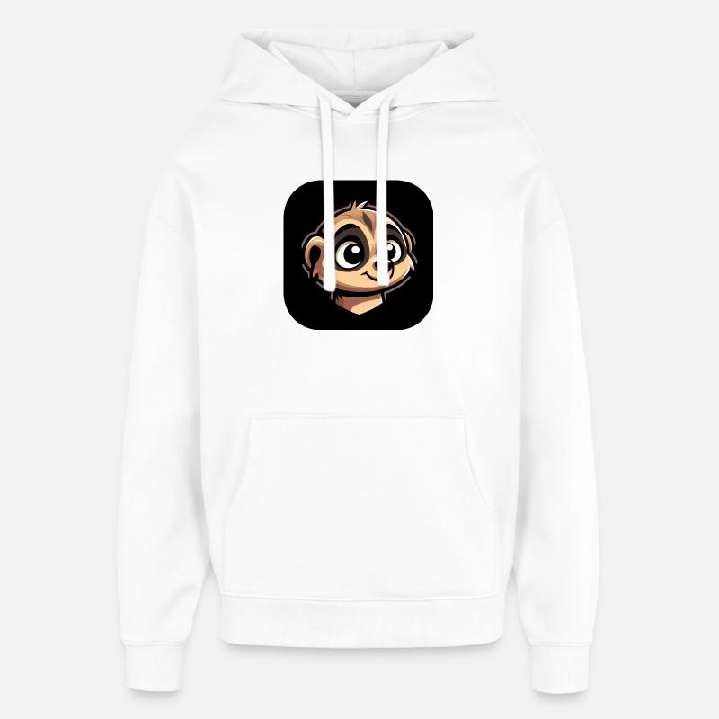 Erdmännchen Kopf im Comic Stil - Oversized Unisex Hoodie von Stanley/Stella - Weiß