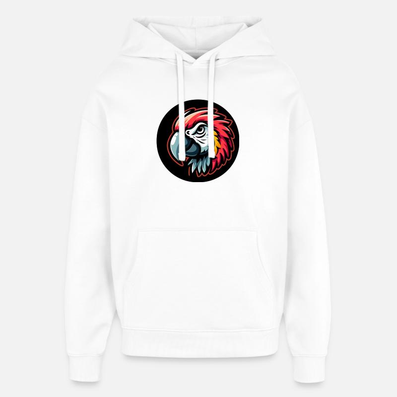 Papagei Comic Kopf bunt - Oversized Unisex Hoodie von Stanley/Stella - Weiß
