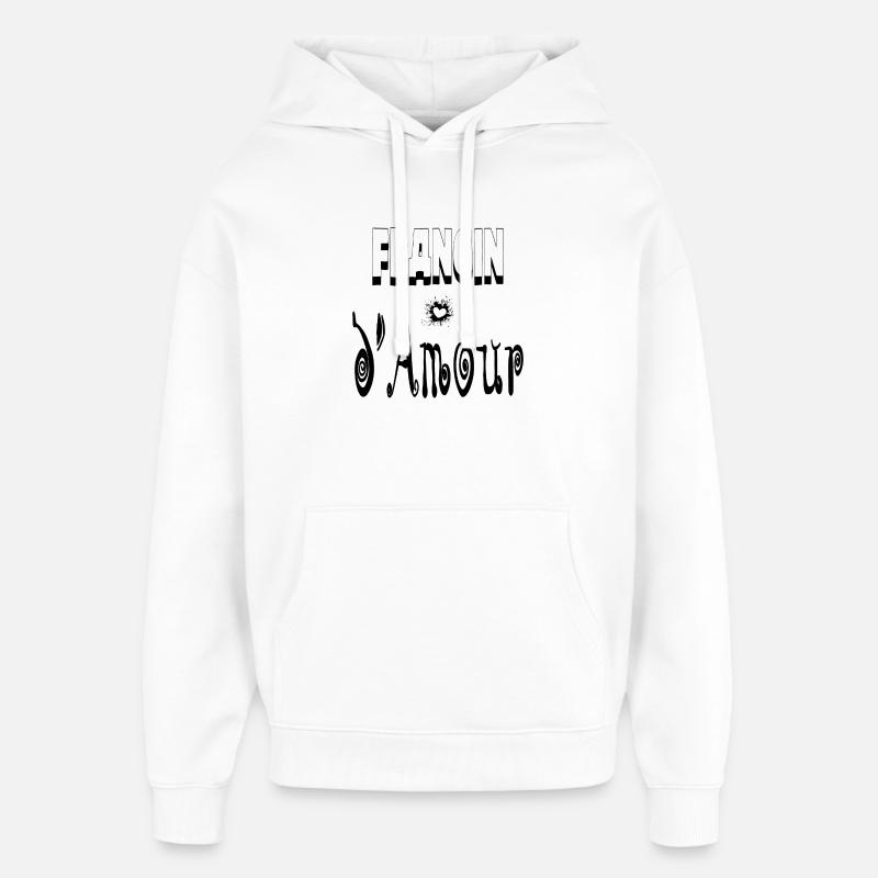 Frangin Amour Cœur Frère - Sweat à capuche unisexe Stanley/Stella Oversized - blanc