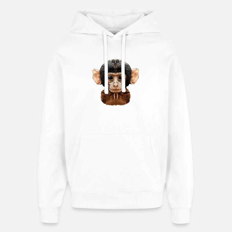 affenkopf, äffchen - Oversized Unisex Hoodie von Stanley/Stella - Weiß