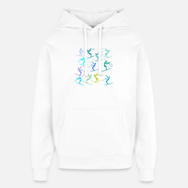 DÉBUTANTS SKI PISTES DE SKI - Sweat à capuche unisexe Stanley/Stella Oversized - blanc