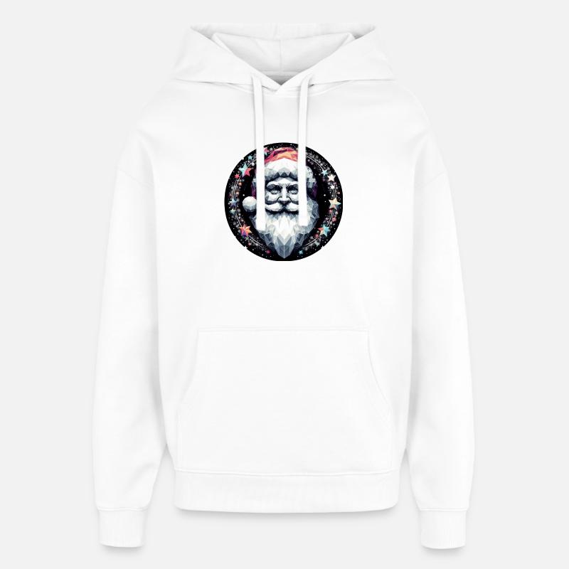 Weihnachtsmann Kopf in Kranz hell - Oversized Unisex Hoodie von Stanley/Stella - Weiß