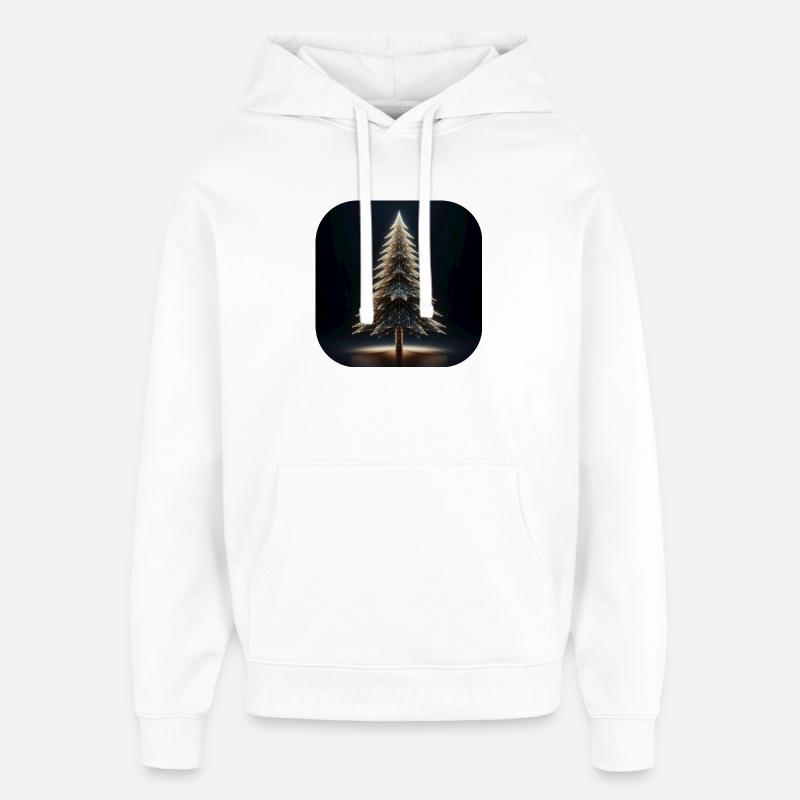 Weihnachtsbaum Polygone Licht Tannenbaum - Oversized Unisex Hoodie von Stanley/Stella - Weiß
