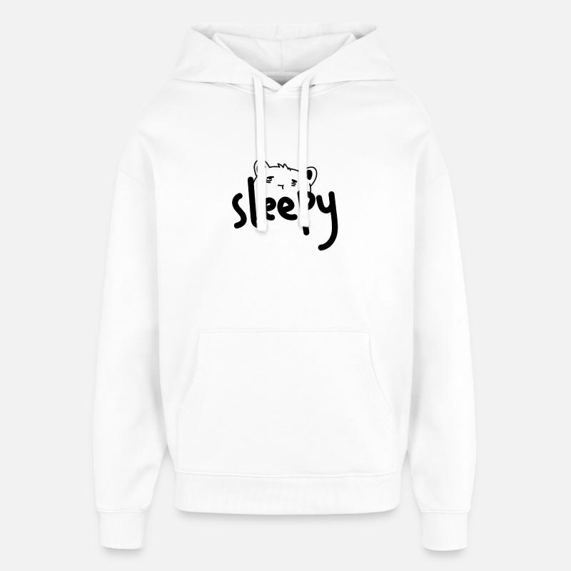 Hamster endormi mignon - Sweat à capuche unisexe Stanley/Stella Oversized - blanc