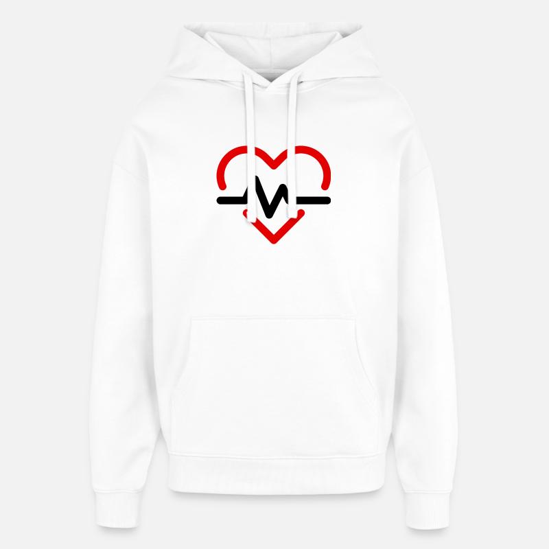 battements cardiaques - Sweat à capuche unisexe Stanley/Stella Oversized - blanc