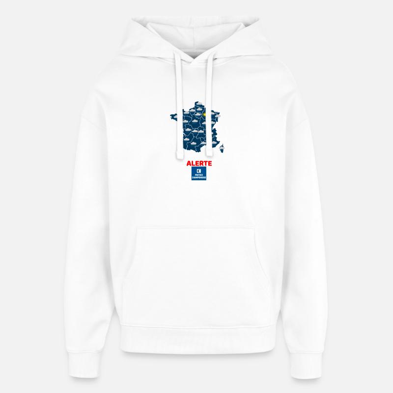 Météo champenoise - Sweat à capuche unisexe Stanley/Stella Oversized - blanc