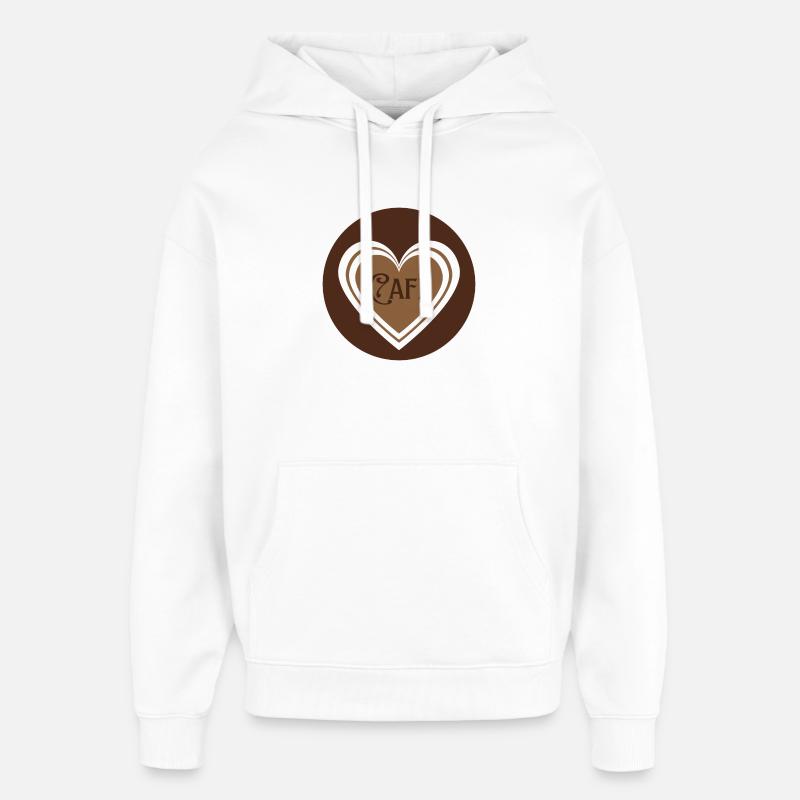 Kaffee mit Herzen - Oversized Unisex Hoodie von Stanley/Stella - Weiß
