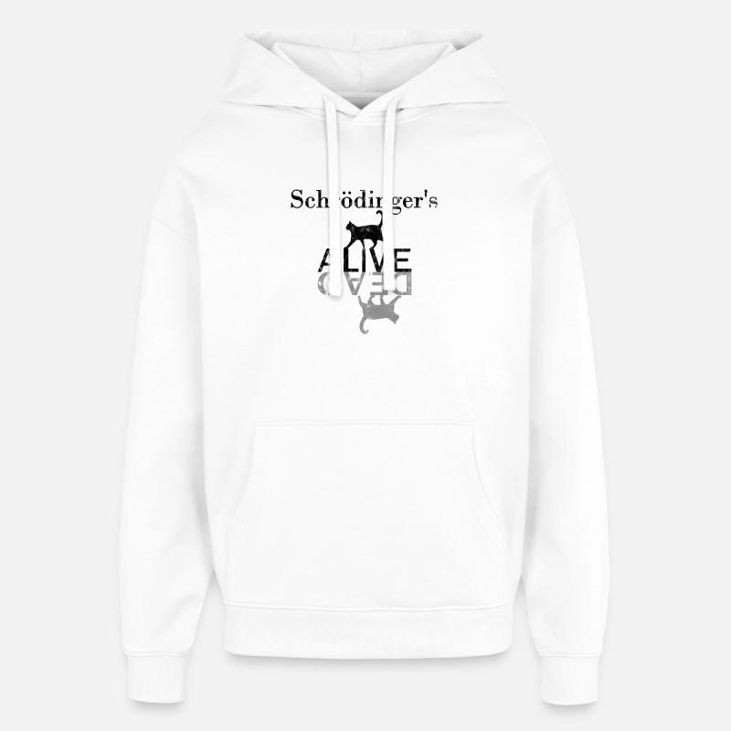 Le chat de Schrödinger - Sweat à capuche unisexe Stanley/Stella Oversized - blanc