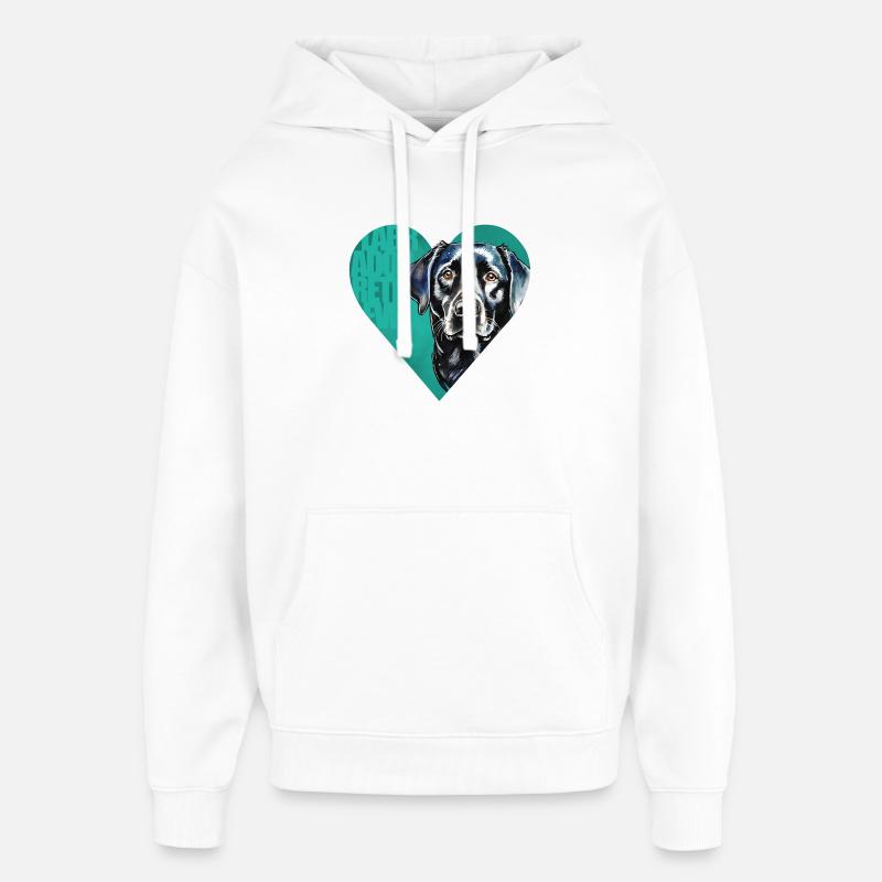 Labrador Retriever Portrait - Sweat à capuche unisexe Stanley/Stella Oversized - blanc