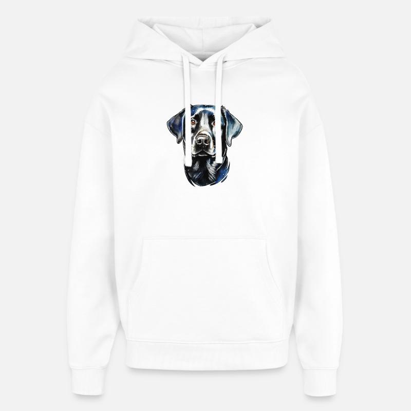 Labrador Retriever Portrait - Sweat à capuche unisexe Stanley/Stella Oversized - blanc