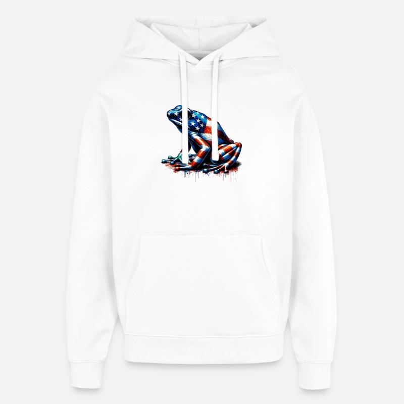Poison Dart Frog, États-Unis - Sweat à capuche unisexe Stanley/Stella Oversized - blanc