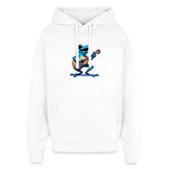 Poison dart frog guitar - Oversized Unisex Hoodie by Stanley/Stella - white - Front - AI Model Female 172 light (172cm) & AI Model Male 185 light (185cm)
