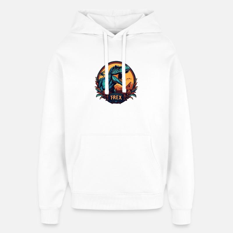 Dinosaurier T-Rex Logo - Oversized Unisex Hoodie von Stanley/Stella - Weiß