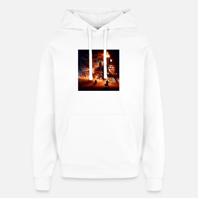 Le Train de l'Enfer - Sweat à capuche unisexe Stanley/Stella Oversized - blanc