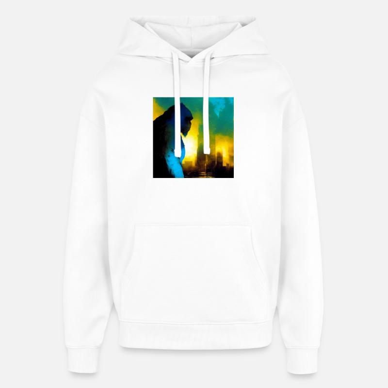 Gorilla 01 - Oversized Unisex Hoodie von Stanley/Stella - Weiß